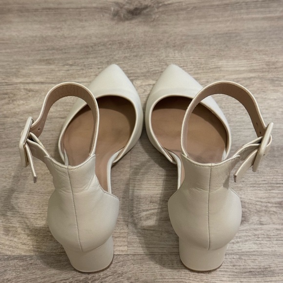 Kurt Geiger London Burlington Leather In Bone Block Heel Shoes 38.5 WORN ONCE - Picture 10 of 12